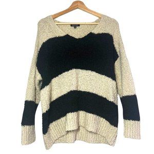 Dear John Womens Ardien Stripe Black Creme Sweater Size XS